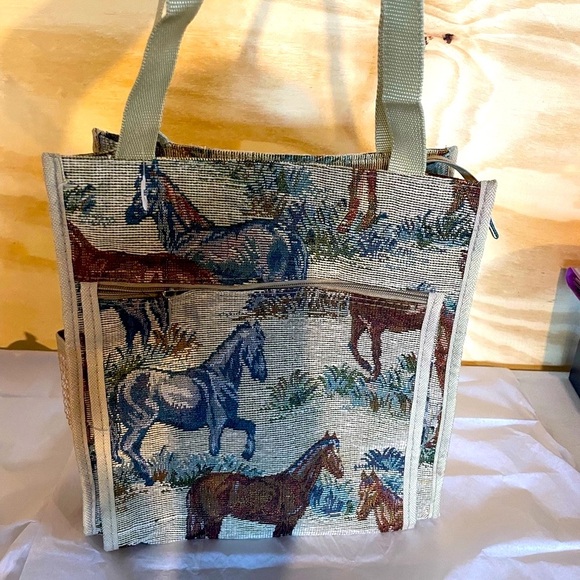 Equestrian Tapestry Tote Bag - Picture 1 of 8